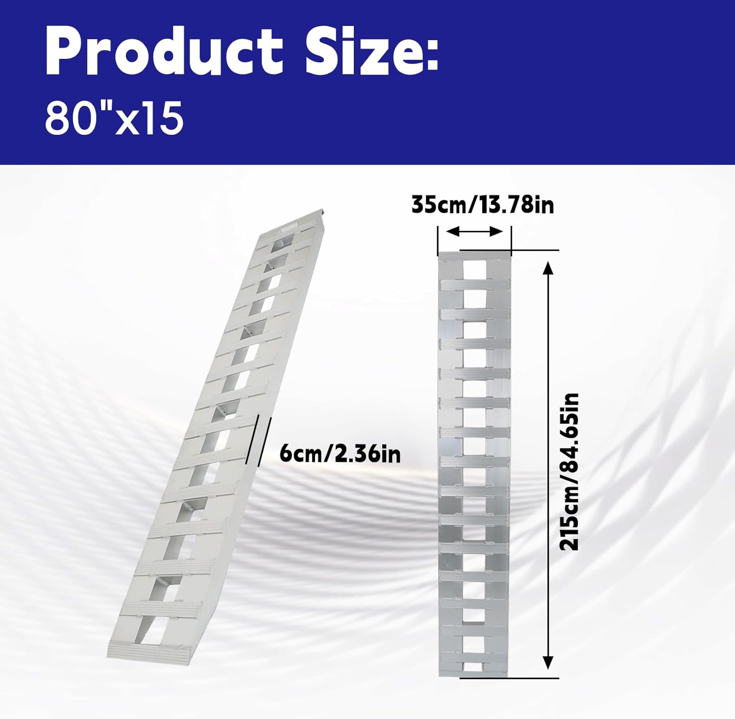84 x 14 Aluminum Ramps 6000Lbs Car Trailer Truck Hook End 1 Pair Ramps Replacement for Car Pickup Trailer Truck ATV Dirt Bike Lawn Mower Quad