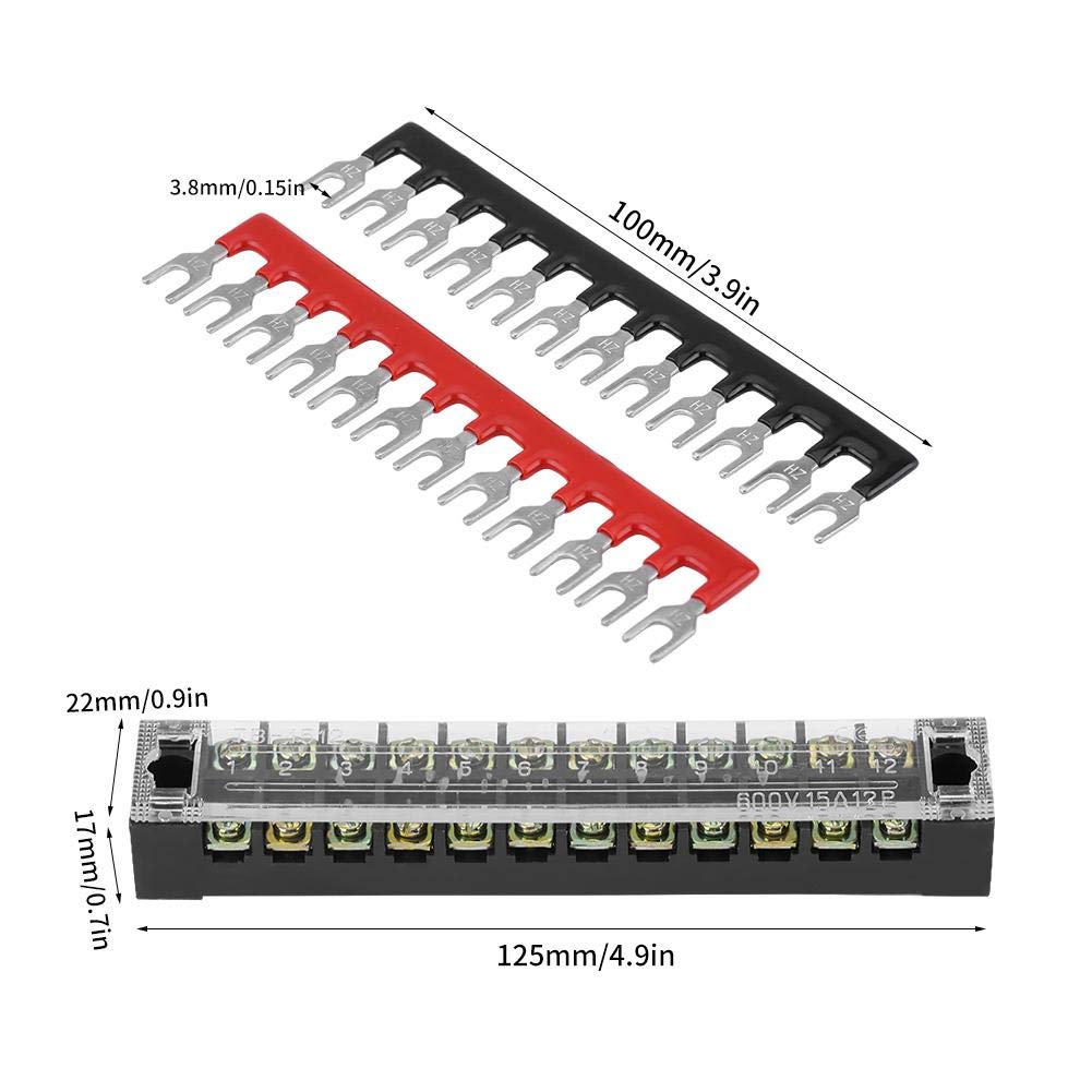 Listwa zaciskowa bariery śrubowej z podwójnym rzędem 12 pozycji 600V 15A +24 listwa zaciskowa do zacisków wstępnie izolowanych