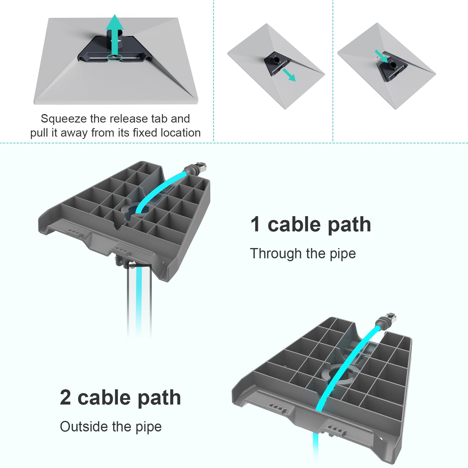Starlink V3 Support de Toit Vertical avec Adaptateur de Montage et Support Mural à Angle Vertical (Long)