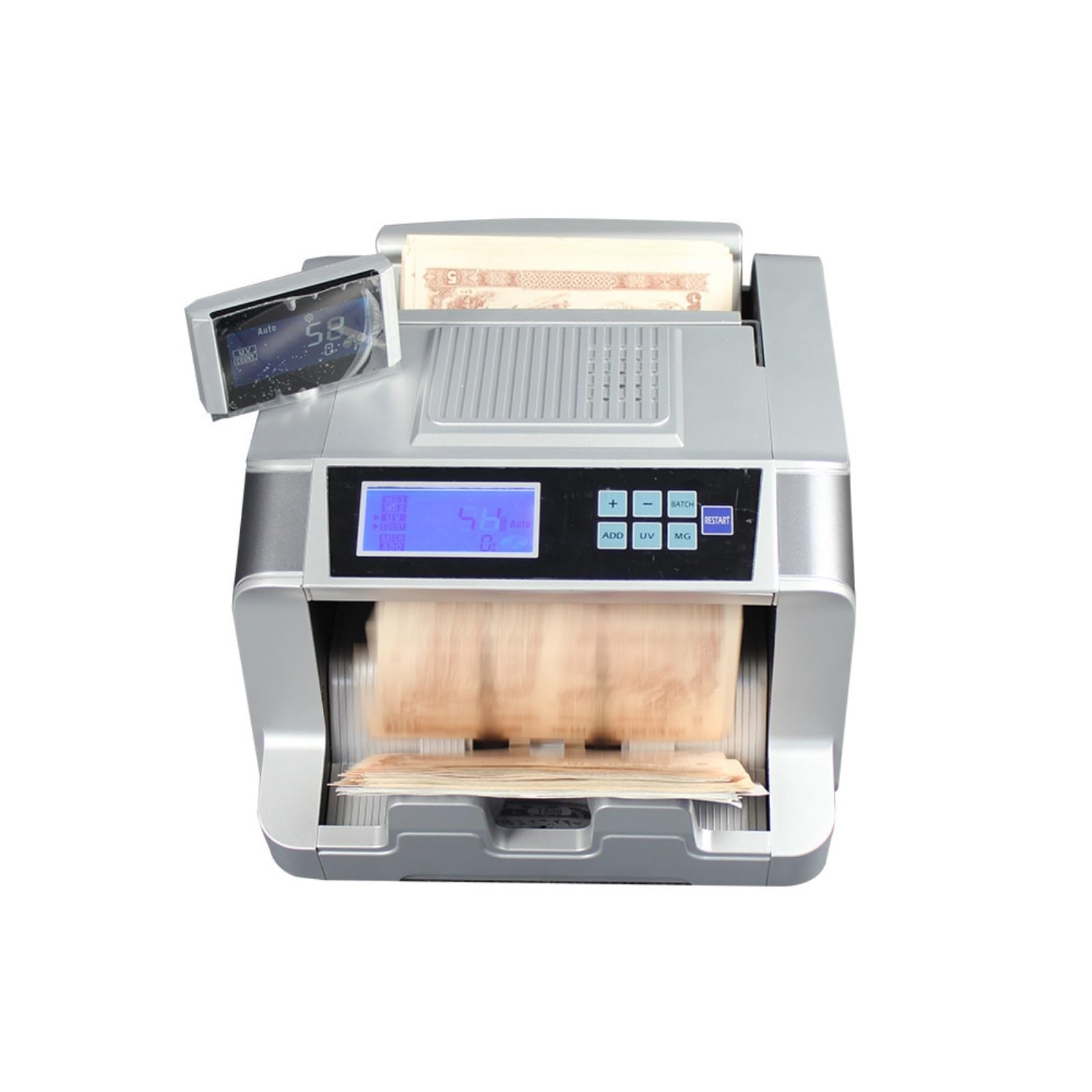 Contatore di banconote multivaluta 728D, scanner denaro magnetico UV, display esterno,Rilevamento preciso