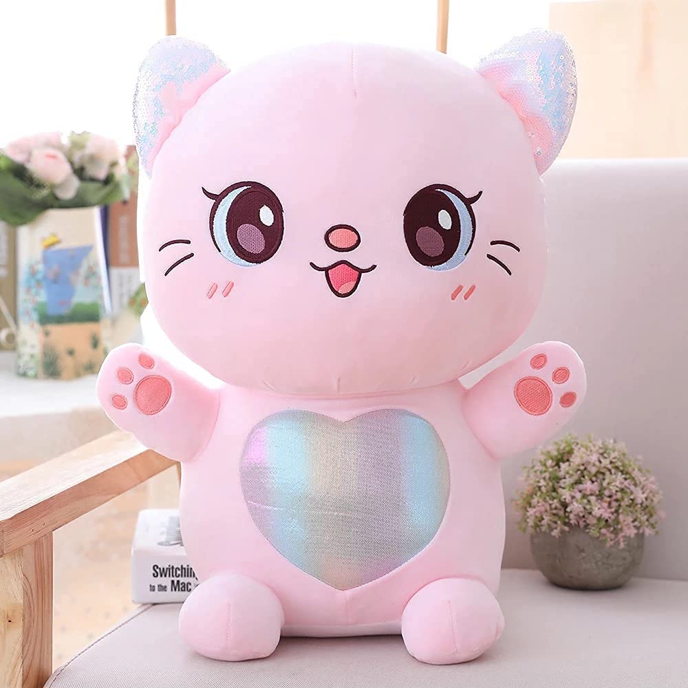 Chubby Super Soft Cat Soft Toy Big Eyes Doll Stuffed Animal Plush Toy 45cm Multi Color