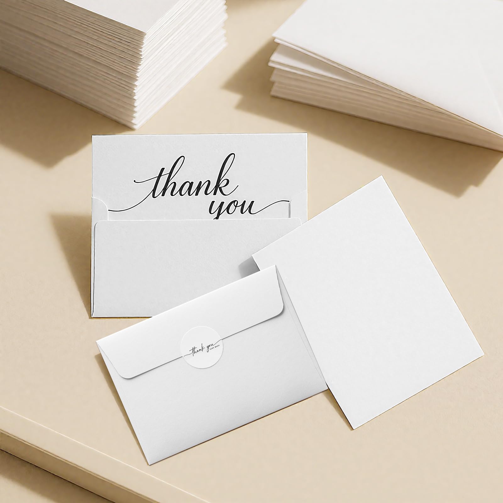 Thank You Cards With Self Seal Envelopes And Matching Stickers,3x3.5 - View #6