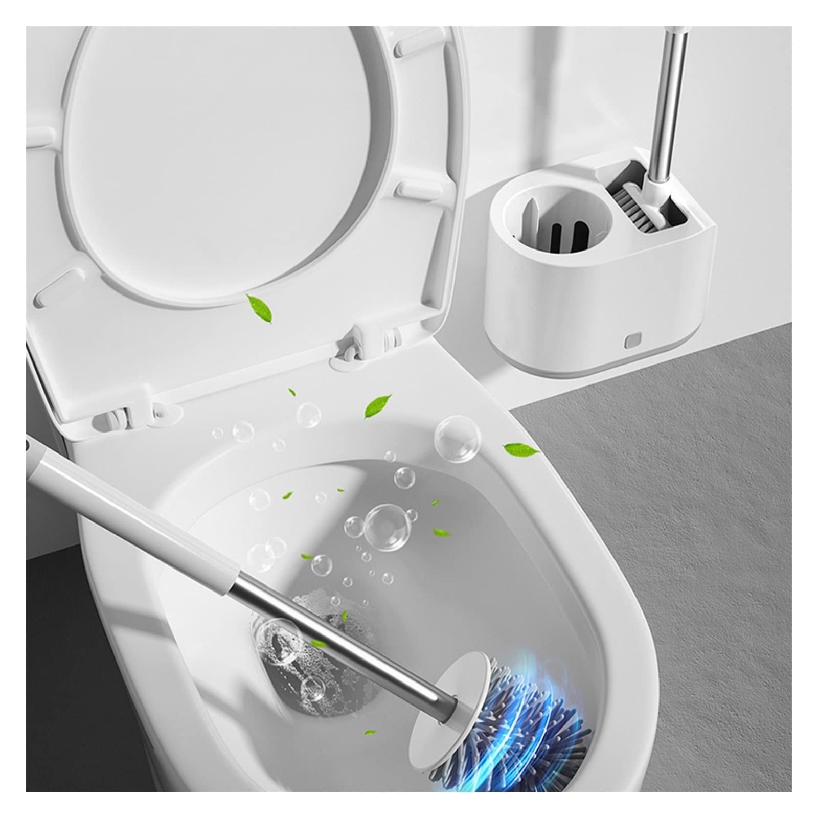 Set Scopino WC Con Supporto Arieggiato - 2 Pezzi Bianco - Testina Per Una Pulizia Profonda