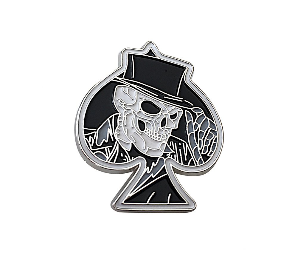Make It Magical Crafts & Gifts® Metal Enamel Pin Badge Brooch Grinning Ace of Spades Skull