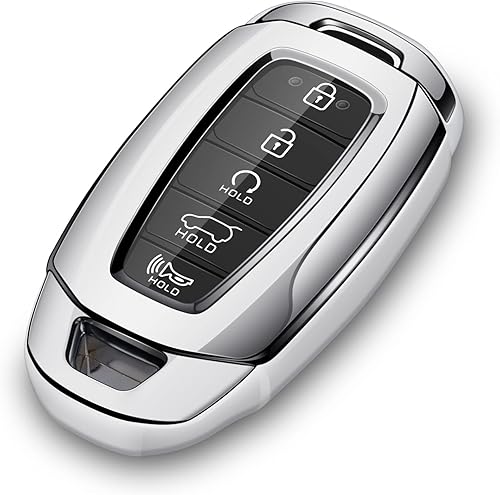 Funda para llavero de automóvil compatible con funda para llave de Hyundai, protector plateado disponible en Yaxa Peru