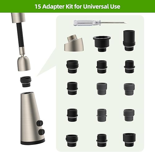 Miniatura 9 de Reemplazo de cabezal de grifo de cocina extraíble, con kit de 9 adaptadores compatible con grifo Moen Delta, cabezal de pulverización de grifo de