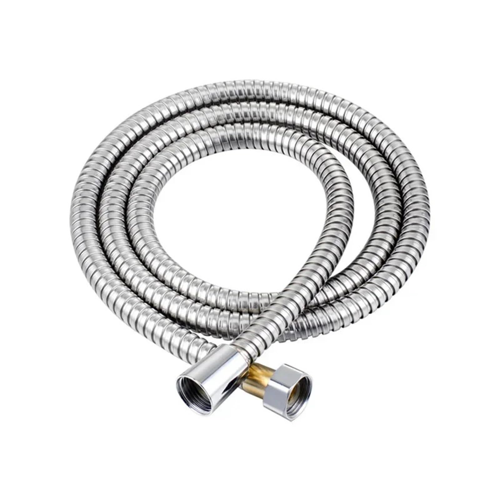 1.5M Stainless Steel Black/Silver Hose Extended Tube Bathroom Shower Pipe Bathroom Accessories Pipes(Silver,1.5m)