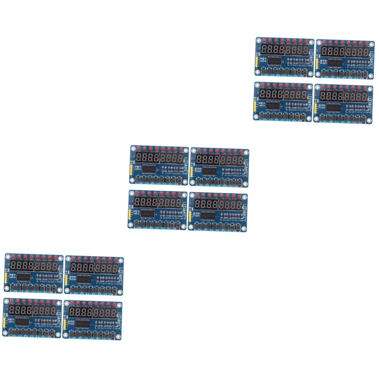 Uonlytech Lot De 3 Modules Daffichage Led 8 Touches Circuit Dentraînement Haute Tension Tm1638 4 Pièces X 3