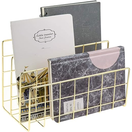 CentraLit Magazine File Holder 3 Slot Gold