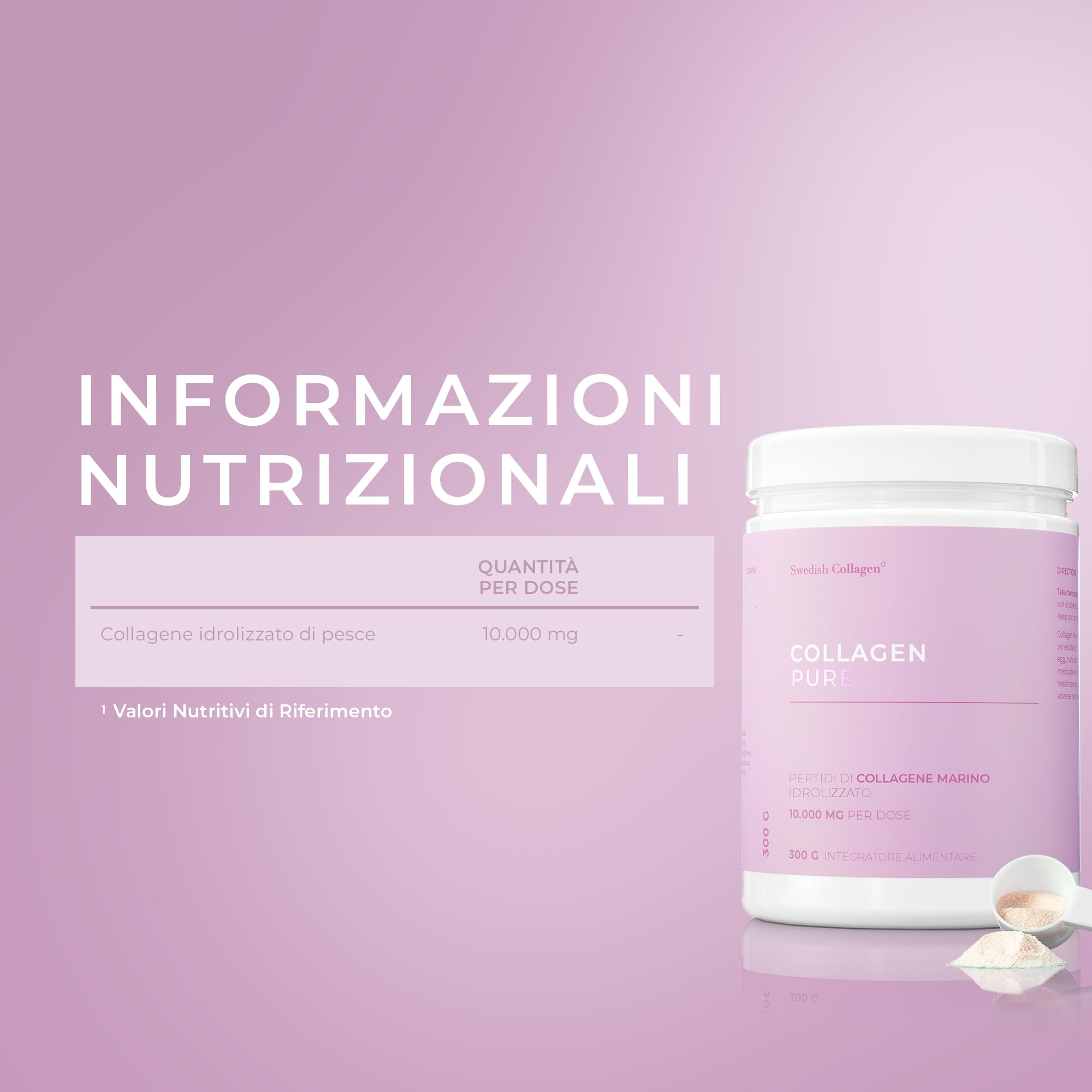 Collagene Pure x 2 I 2 contenitori di polvere di collagene idrolizzato al 100% (tipo I e III) I Odorless e senza sfuggito I Easy Mix - 60 Day Supply