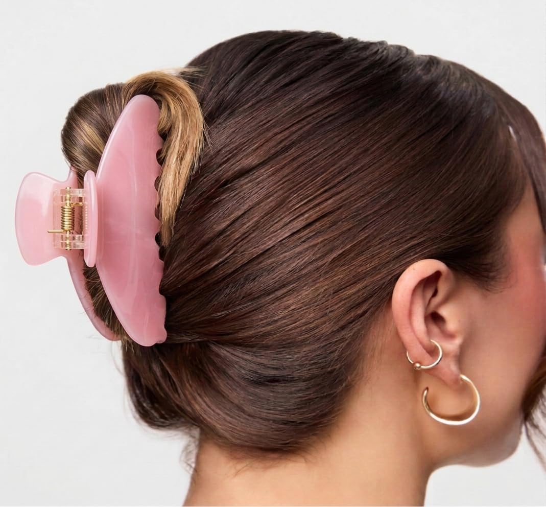 3 Pcs Acetate Hair Claw Clips for Women, 4 Inch Large Cute Jaw Clip for Thick,Medium or Thin Hair, Colorful Y2K Hair Clips, Pink,Blue,Green