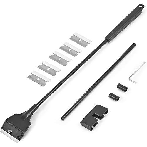 Fish Tank Scraper Cleaner for Glass Aquariums, 21" Handheld Scraper Cleaning Razor with 5 Stainless Steel Blades for Fish Reef Plant Glass Tank