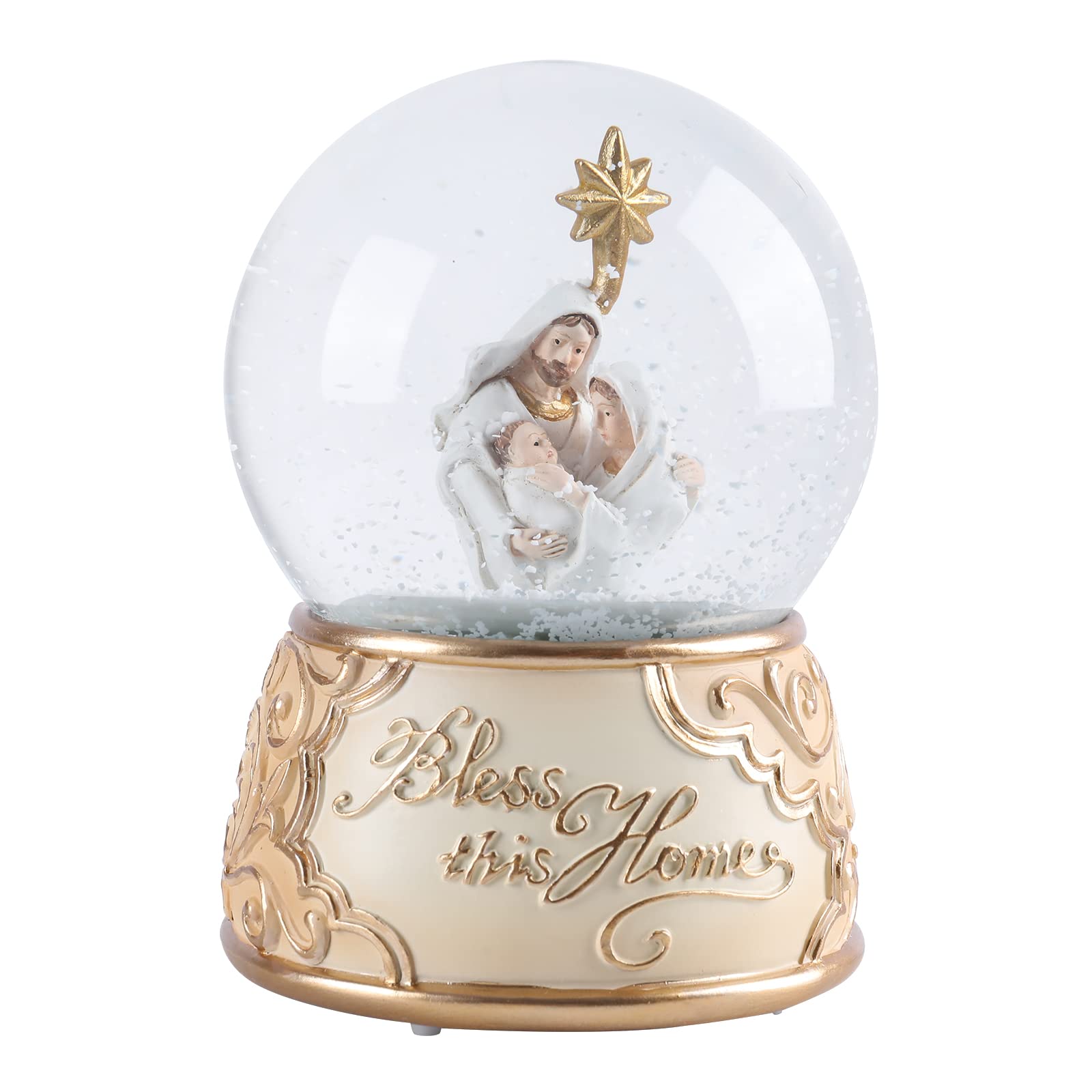 Taman Boule à neige de Noël, crèche musicale à changement de couleur pour décoration de Noël, décoration d'intérieur, cadeau pour enfants, sans soufflage automatique de la neige