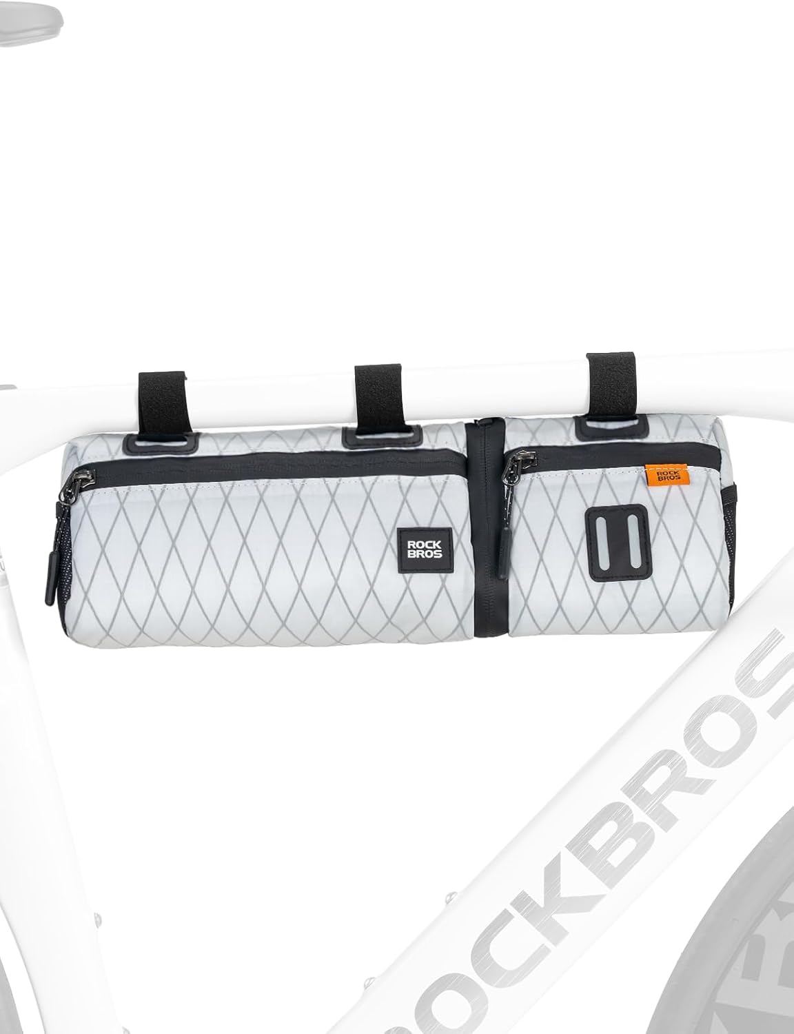 ROCKBROS Bike Handlebar Bag, 2L Large Capacity Handlebar Bags for Bicycles, 2 In 1 Multifunctional Bike Frame Bag, Separated Bike Saddle Bag