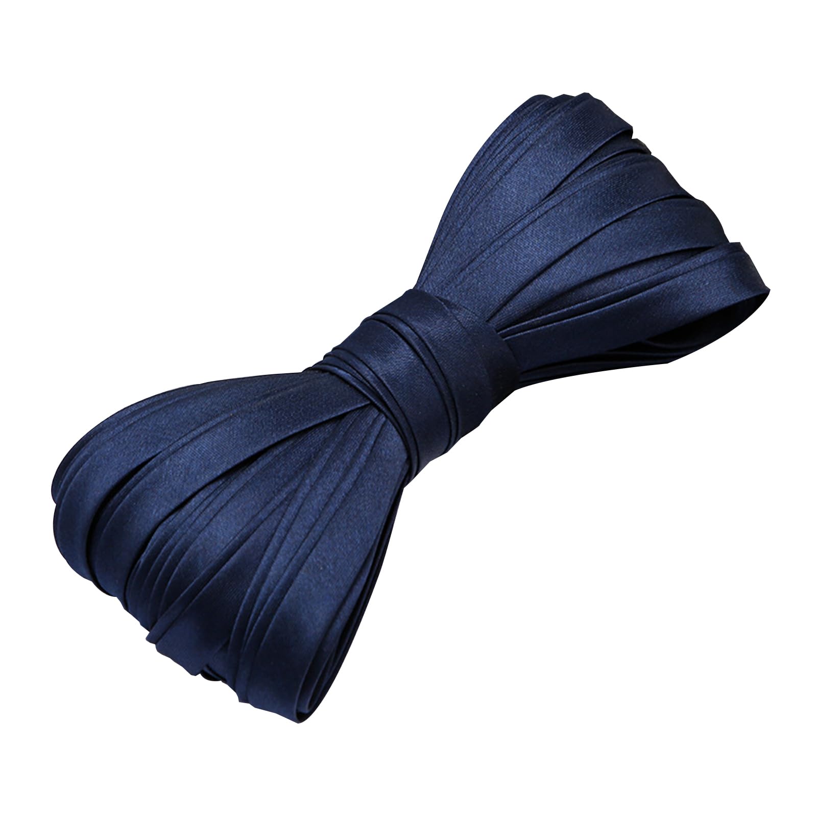 Cinta al bies de satén azul oscuro de 10 m de ancho para ribetes de tela de costura