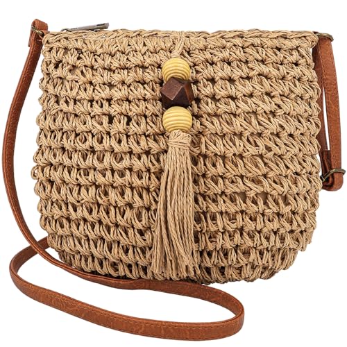 Small Summer Beach Bags Straw Beach Bag Woven Purse Cute Womens Small Handbag Shoulder Purse Straw Clutch Purses