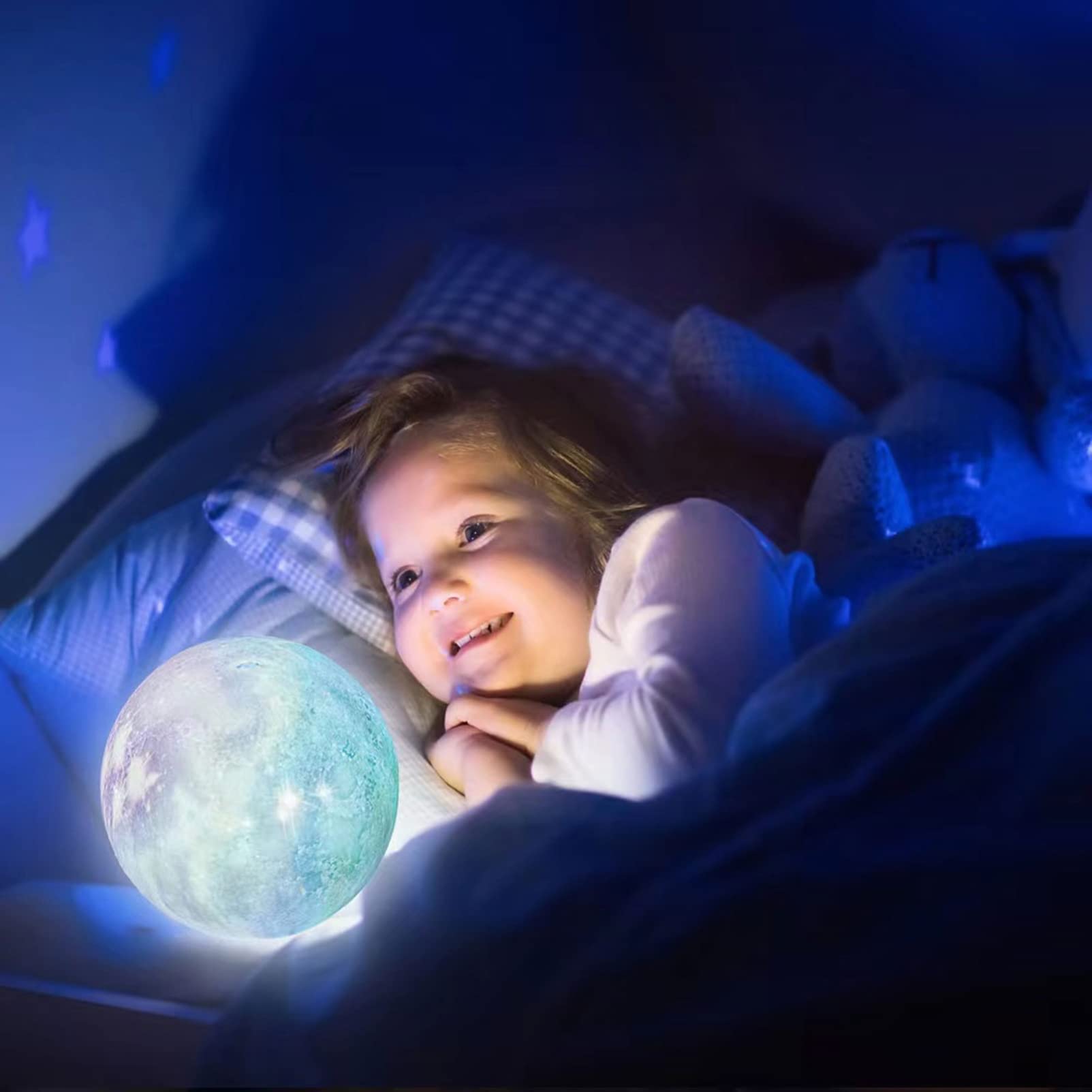 Photo 1 of 3D Moon Lamp for Kids,Remote & Touch Control Star lamp Moon Night Light Christmas Light Gifts for Girls Boys Women Birthday
