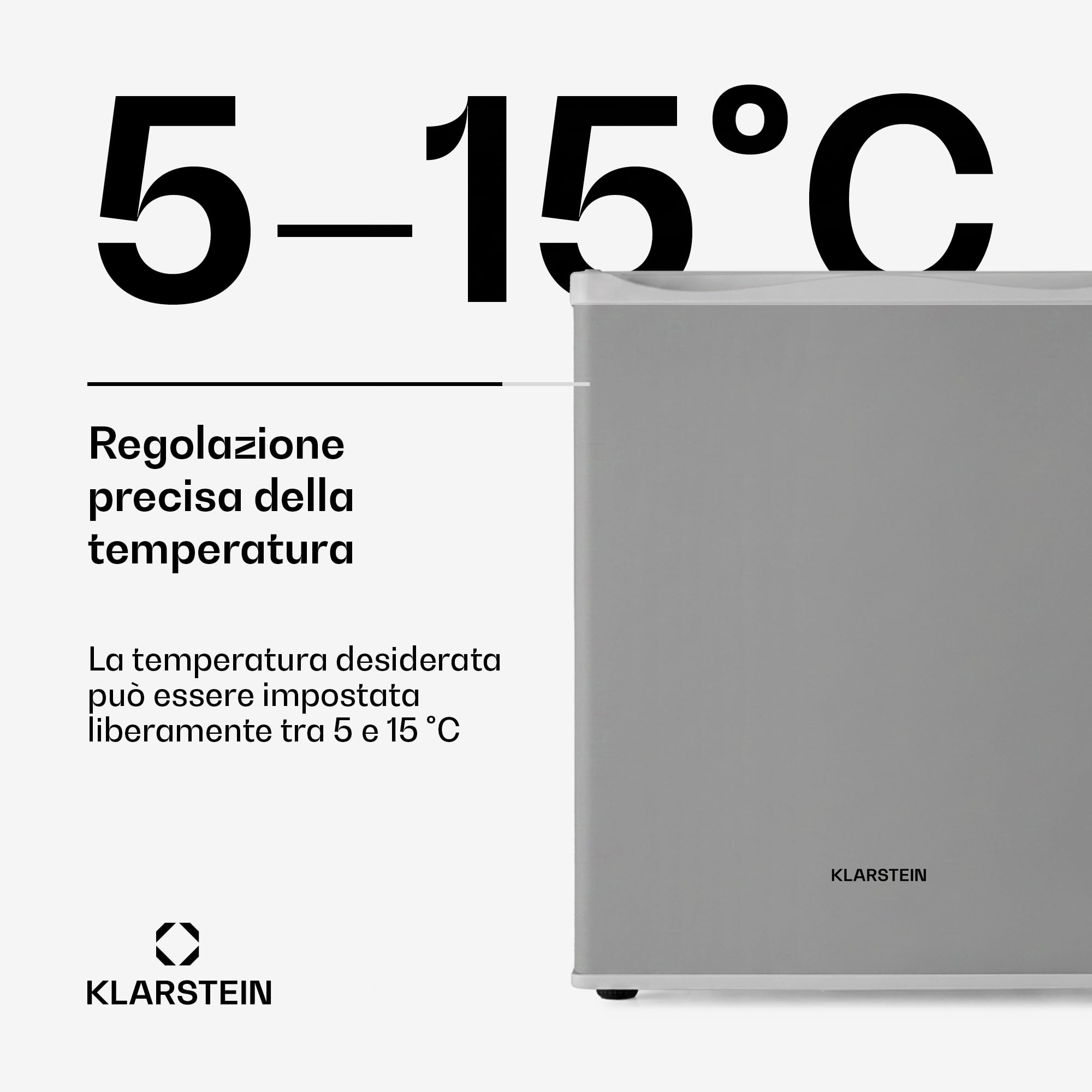 KLARSTEIN Mini Frigo da Camera, Frigo Portatile da Camera, Frigorifero Piccolo da Ufficio, Mini Frigo Bar da Camera con LED, Ripiani Rimovibili, Mini Frigo Portatile Campeggio e Skin Care 5-15°C, 30L