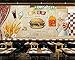 Produktbild 3D Wall Mural Wallpaper Black Hand-Painted European American Food Pizza Tooling Background Wall Art 3D Wall Murals For Living Room 144cmx100cm