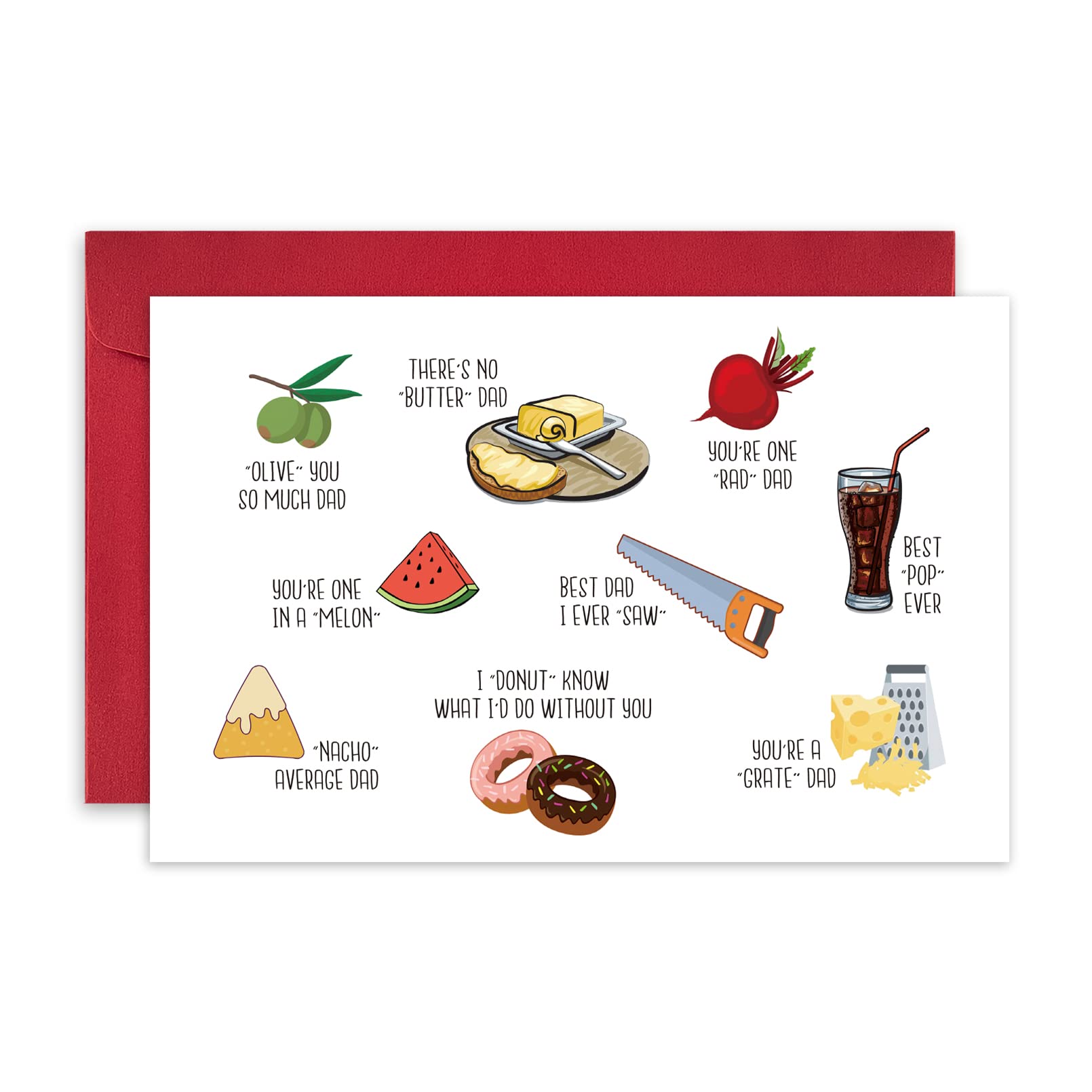 UlbeelolPun Birthday Card for Dad, Funny Father's Day Card for Father, Humorous Card for Dad from Daughter Son