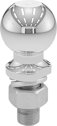 CURT 40007 Bola de enganche cromada para remolque, 10,000 libras, 2-516 pulgadas de diámetro, 1 vástago de 2-14 pulgadas