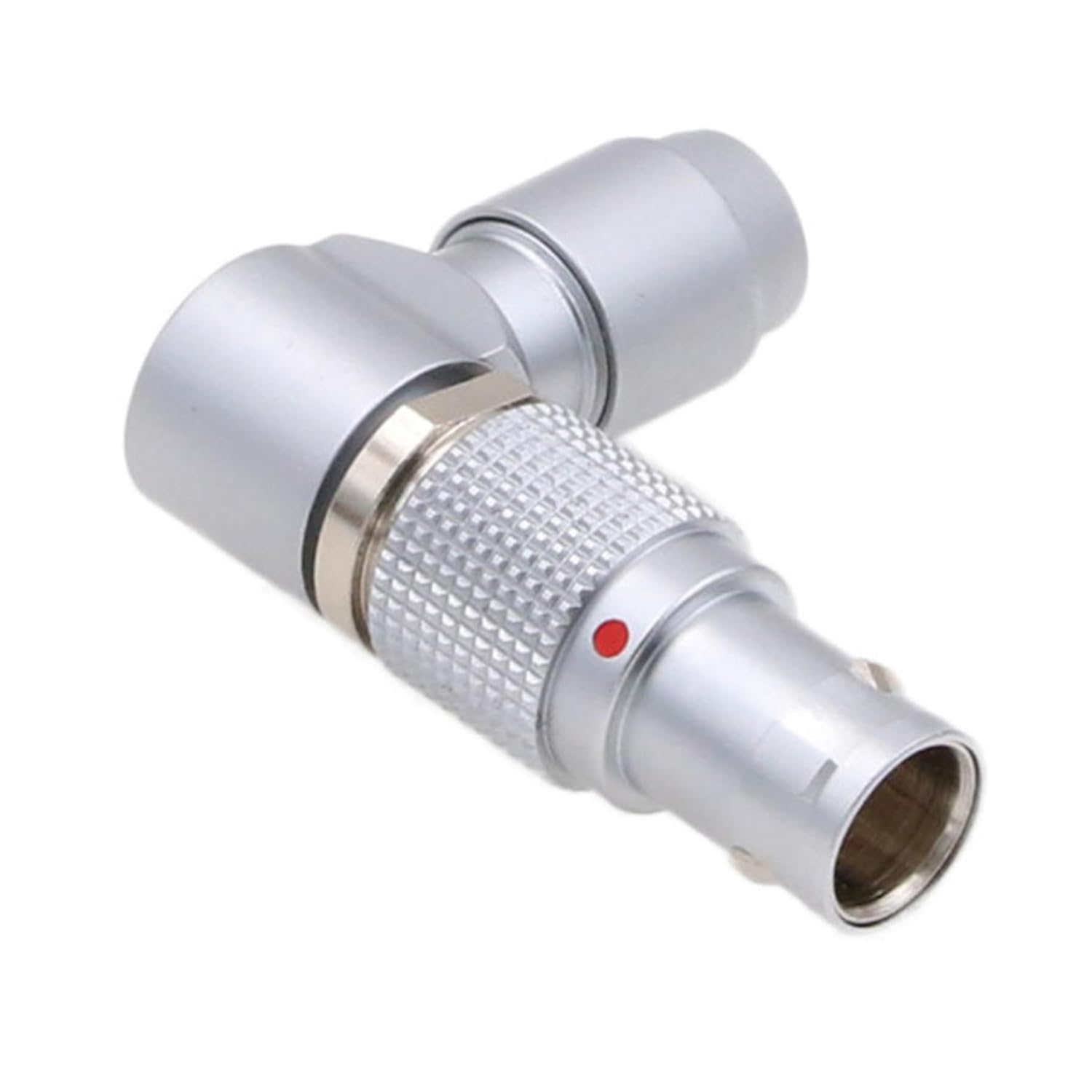 Silver 1B FSG 7-Pin Right-Angle Connector, Rotated Adjustable Elbow Male Circular Push Pull Cable Plug Compatible for Lemo Anglissimo, 22AWG 7A