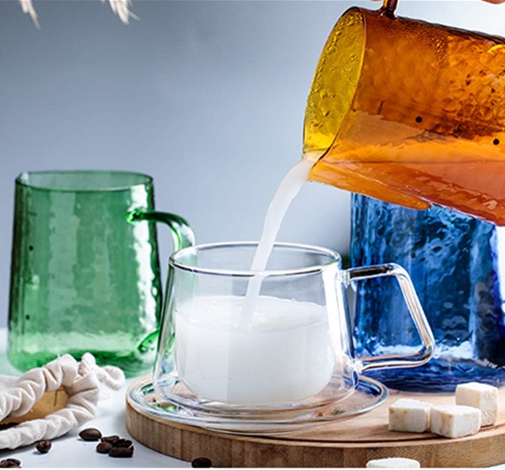 Milk Frothing Pitcher Espresso Steaming Pitcher Milk Jugs Latte Art Barista Steam Pitchers for Coffee Latte Art(Green)