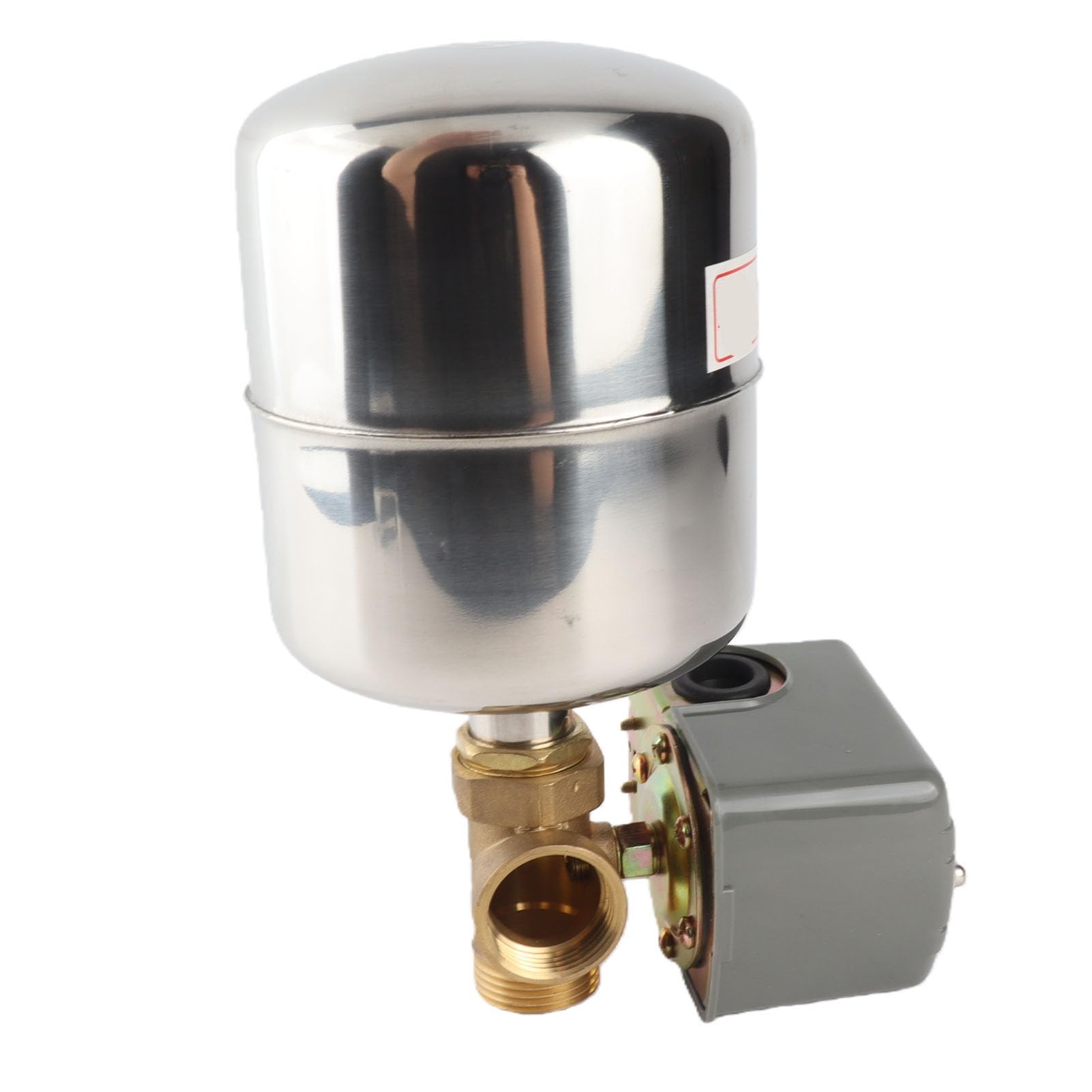 Fockety Controlador automático de la presión de la bomba de agua, kit de interruptor de presión electrónico con tanque de presión de acero inoxidable, válvula de retención de cobre