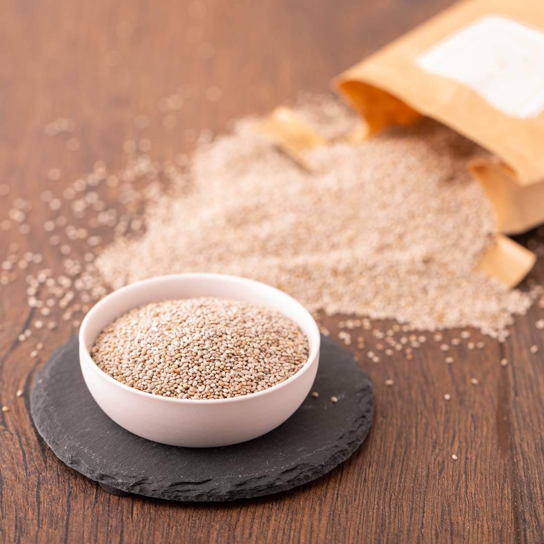 süssundclever.de® Bio Chiasamen weiß | 5,0 kg (5 x 1,0 kg) | salvia hispanica | Premium Qualität | plastikfrei und ökologisch-nachhaltig abgepackt