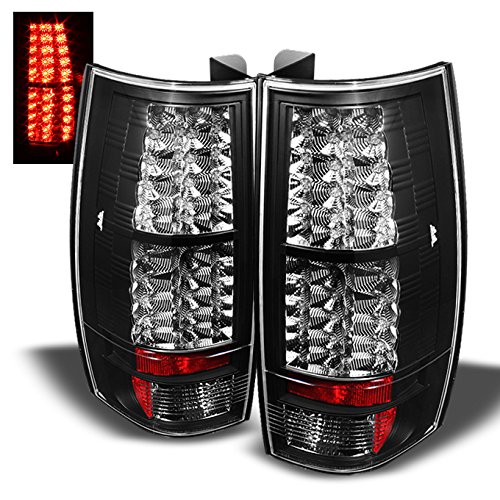 AKKON - For Chevy Suburban Tahoe Yukon Denali Black Bezel LED Tail Light Brake Driver/Passenger Lamps