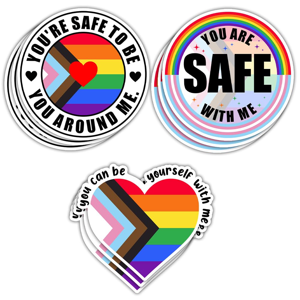 Cadeau de Décoration LGBT Autocollants You are Safe with Me Arc-en-Ciel Pride