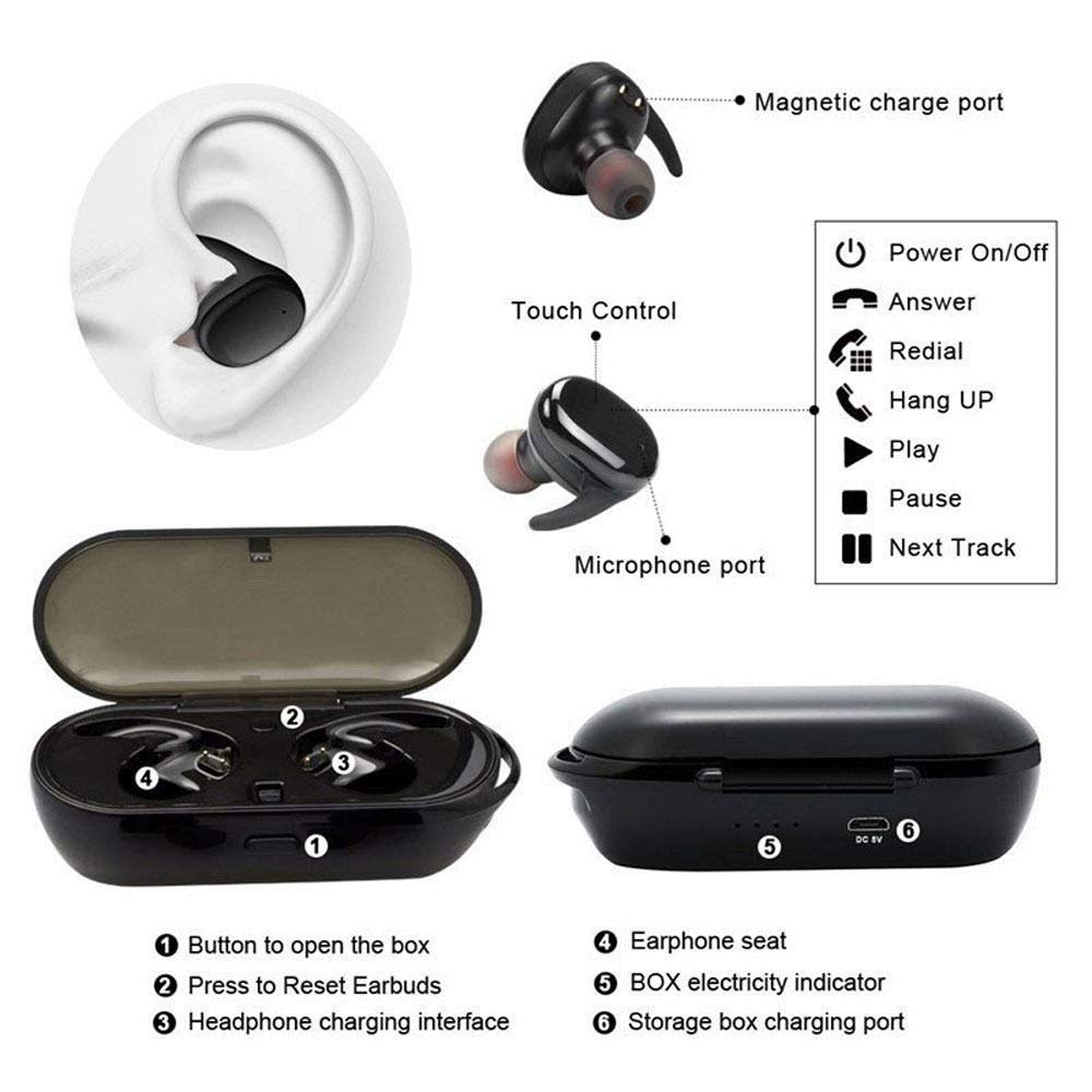 Auricolari Bluetooth con 12+ ore di batteria - Migliori allenamenti Auricolari sportivi senza fili con microfono - IPX5 Auricolari musicali impermeabili per palestra da corsa (cuffie sportive)