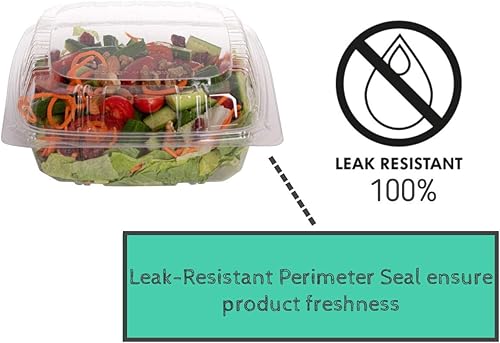 Miniatura 5 de Smygoods Envases de plástico para alimentos, contenedores para llevar, contenedor de comida con bisagras paquete de 25 Tamaño 8 "x 8" x 338 "