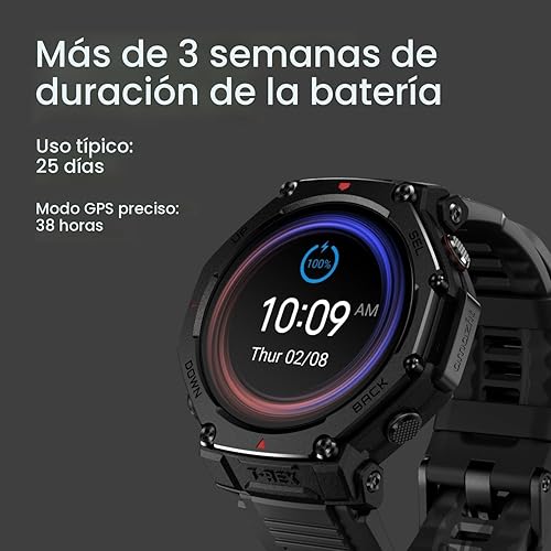 Miniatura 6 de Amazfit T-Rex 3 Pro - Reloj inteligente para exteriores con pantalla AMOLED de zafiro de 1.890 in, bisel Ti, GPS de doble banda, mapas sin conexión,