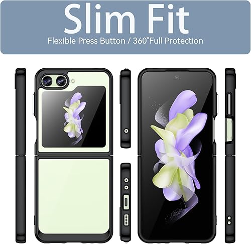 Miniatura 3 de Funda para Samsung Galaxy Z Flip 5 5G Acrílico transparente + TPU Funda protectora transparente sin amarillamiento (azul)