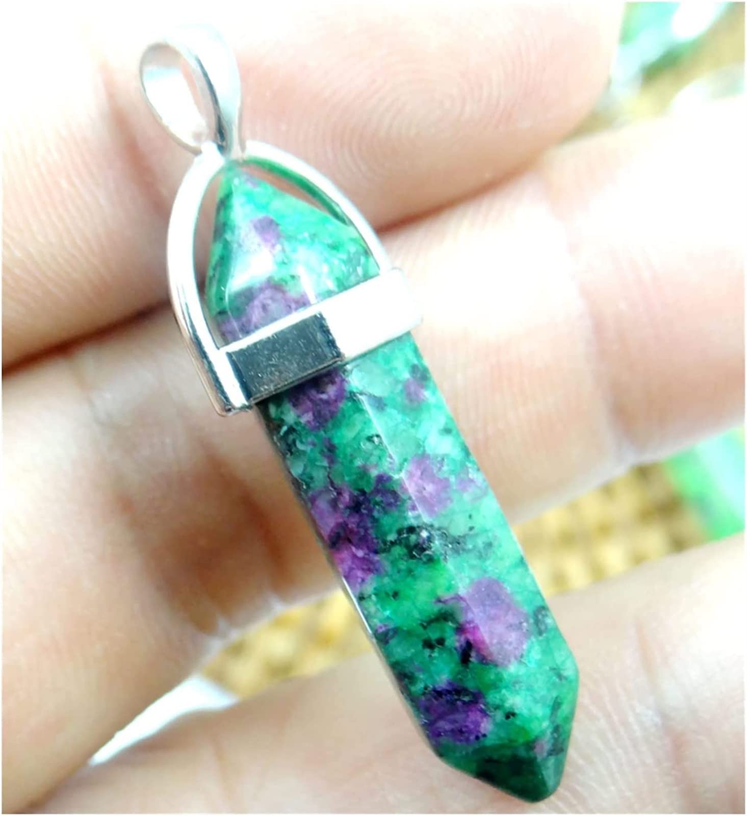 Domowe Kolekcje Minerały Kamienie Naturalny Kamień Kwarc Kryształ Urin Opal Lapis Turkus Sześciokątny Charm Przyczepa do DIY Biżuteria Naszyjnik Kryształowe Kamienie Dekoracja (rozmiar: NR 6)