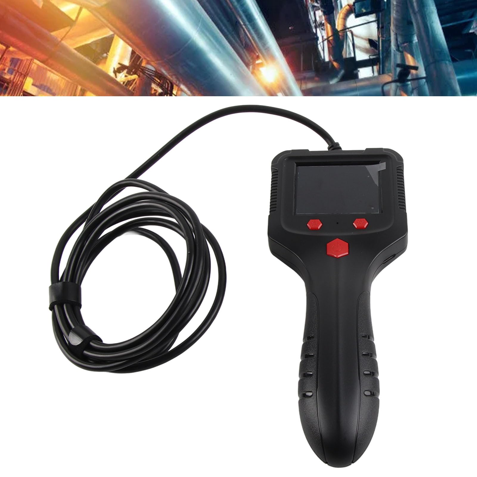 flexman Endoskop przemysłowy, kamera kanalizacyjna HD 2,4 1080P IPS, ręczna cyfrowa kamera inspekcyjna z boroskopem do naprawy rurociągów samochodowych (Kabel 5 m/196,9 cala (zasięg 0–5 m))