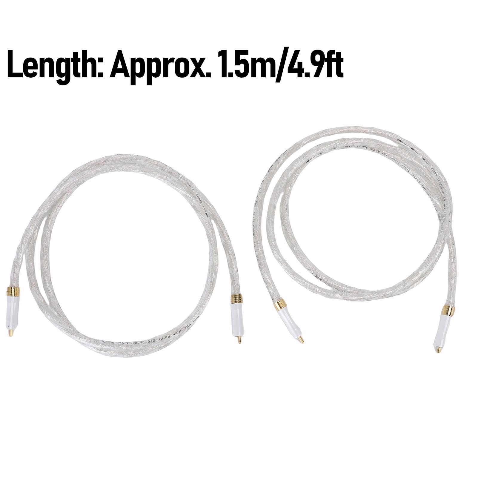 Cuifati Cavo Confezione da 2 Cavi Stereo Maschio-maschio 4,9 Piedi Placcato Oro Doppia Schermatura Rame per Home Theater Altoparlanti HDTV Amplificatore Giradischi Plug and Play
