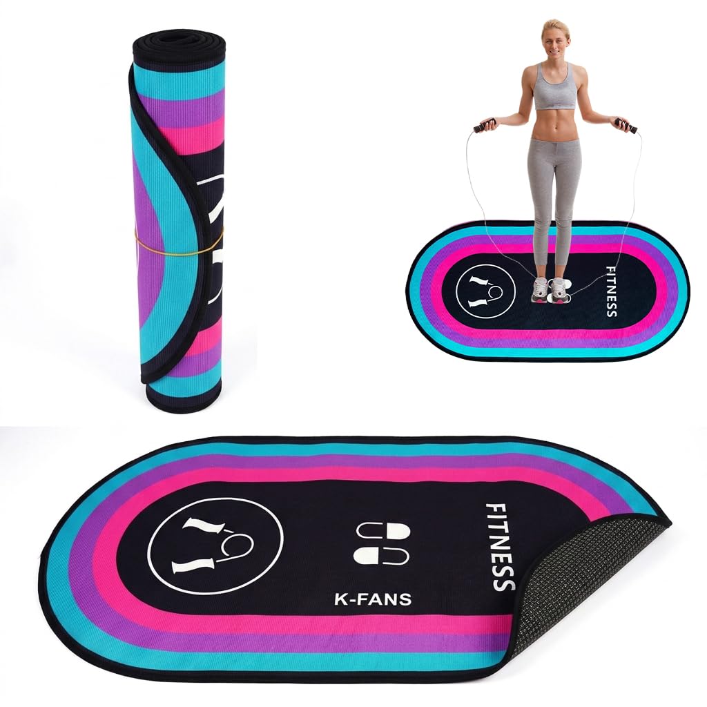 Proberos® Jump Rope Mat Non Slip Shock Absorbing Fitness Mat with Large Surface for Indoor Outdoor Home Gym Workouts-picture-24