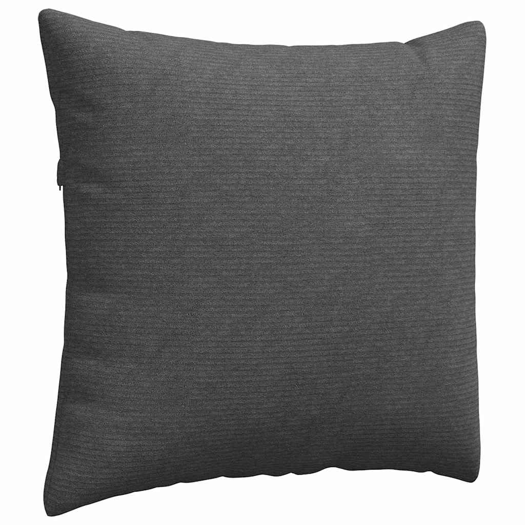 2 Stück Sofakissen Dekokissen Wohnkissen 45 x 45 cm Dunkelgrau Cordstoff Bezug Abnehmbar Reißverschluss Weich Plüschig Für Wohnzimmer Schlafzimmer Lounge