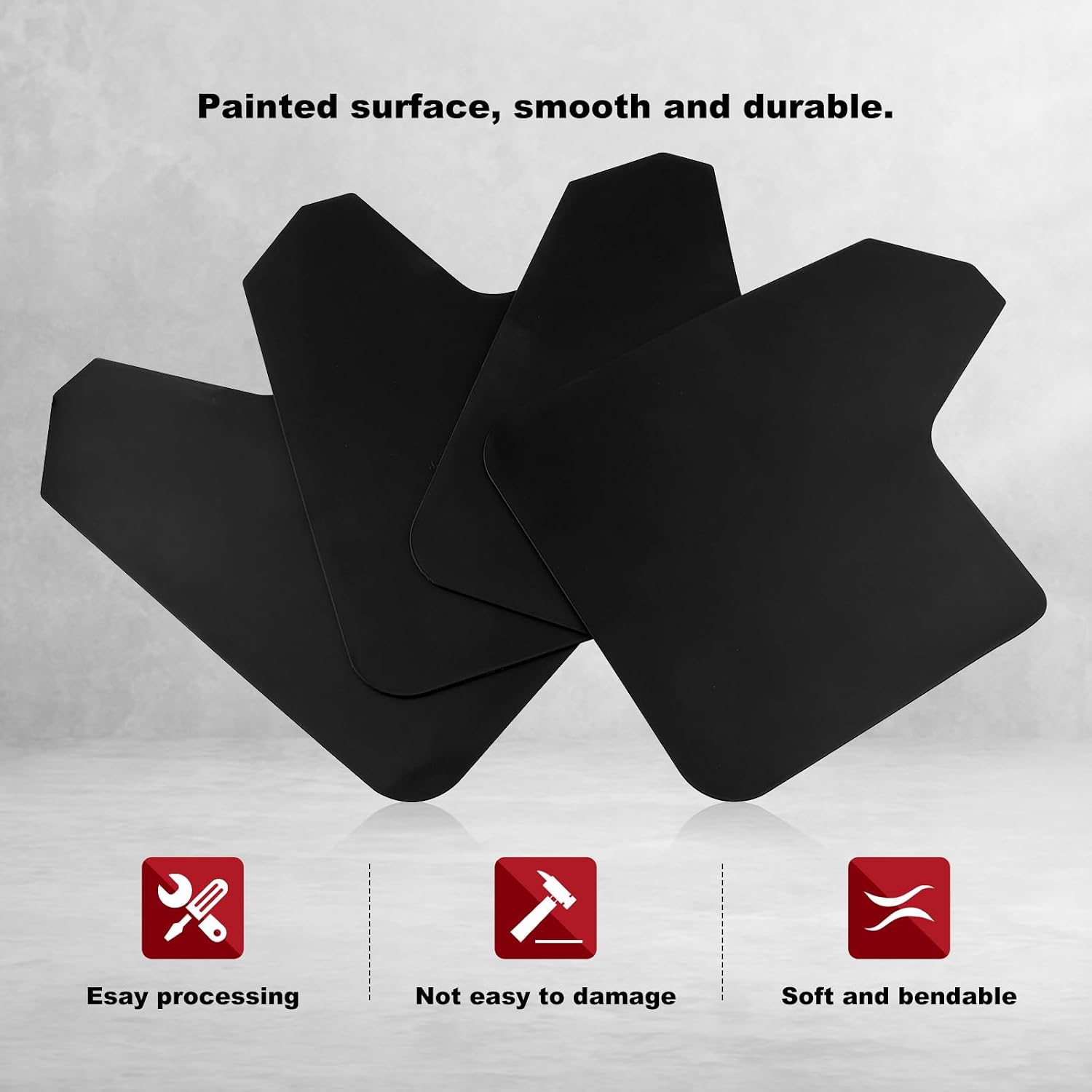 RULLINE 4PCS Car Mud Flaps Splash Guard Fender with 20PCS 6mm Fastener Rivet Clips Flexible and Bendable Mudflaps Black Compatible with Pickup SUV Van Universal