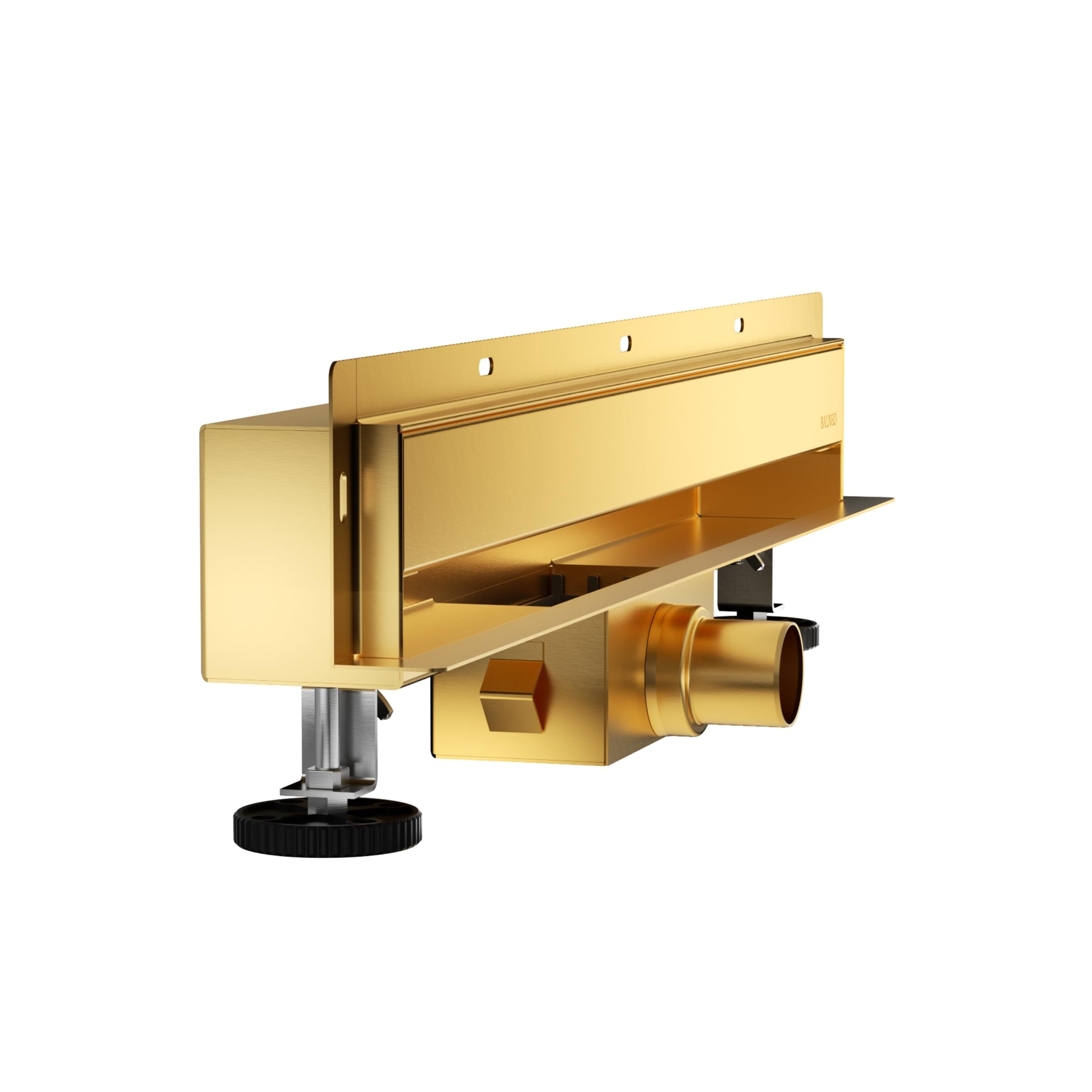 Canaleta de Ducha Kit Completo 80 cm Dorado Desagüe de Pared para Ducha - Canal de Drenaje Plano con Filtro para Pelo - W-Drain Next 2en1 Sifón Antiolores
