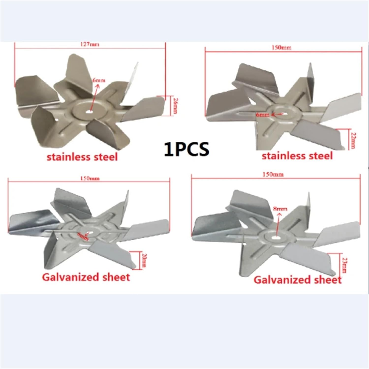 1PCS Pellet stove exhaust fan blade hot air circulation and heat dissipation(150x6x22mm)