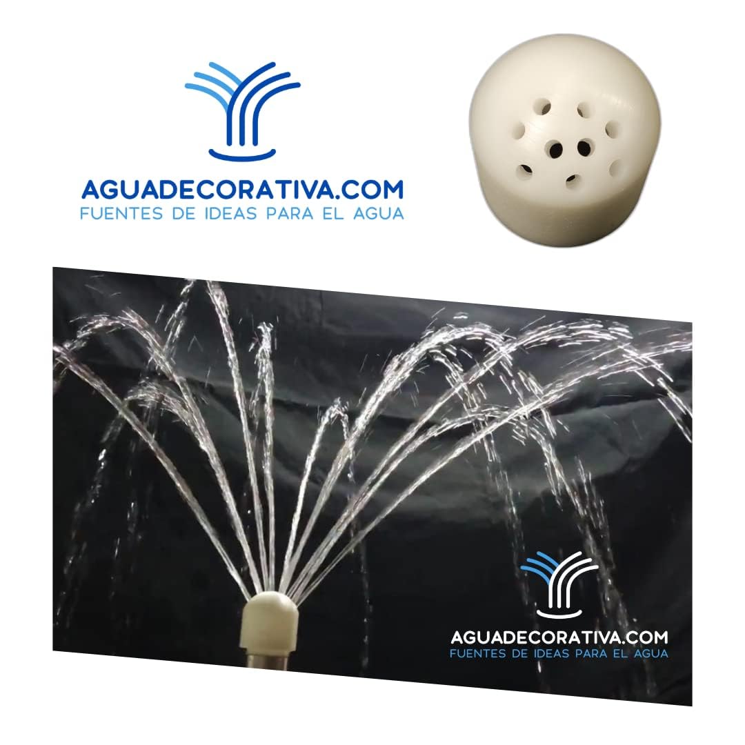 Boquilla para Fuentes de Jardín de Chorros Cristalinos Laterales Arco Iris 3/4" Bspt Hembra Toberas Caños Tobera Ornamental (BF-023-B)
