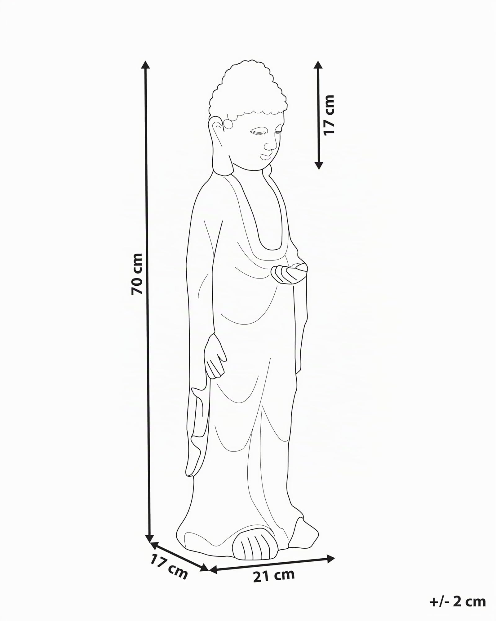 Beliani Figura Decorativa MgO Buda decoración de jardín Interior Exterior Gris Thoiry