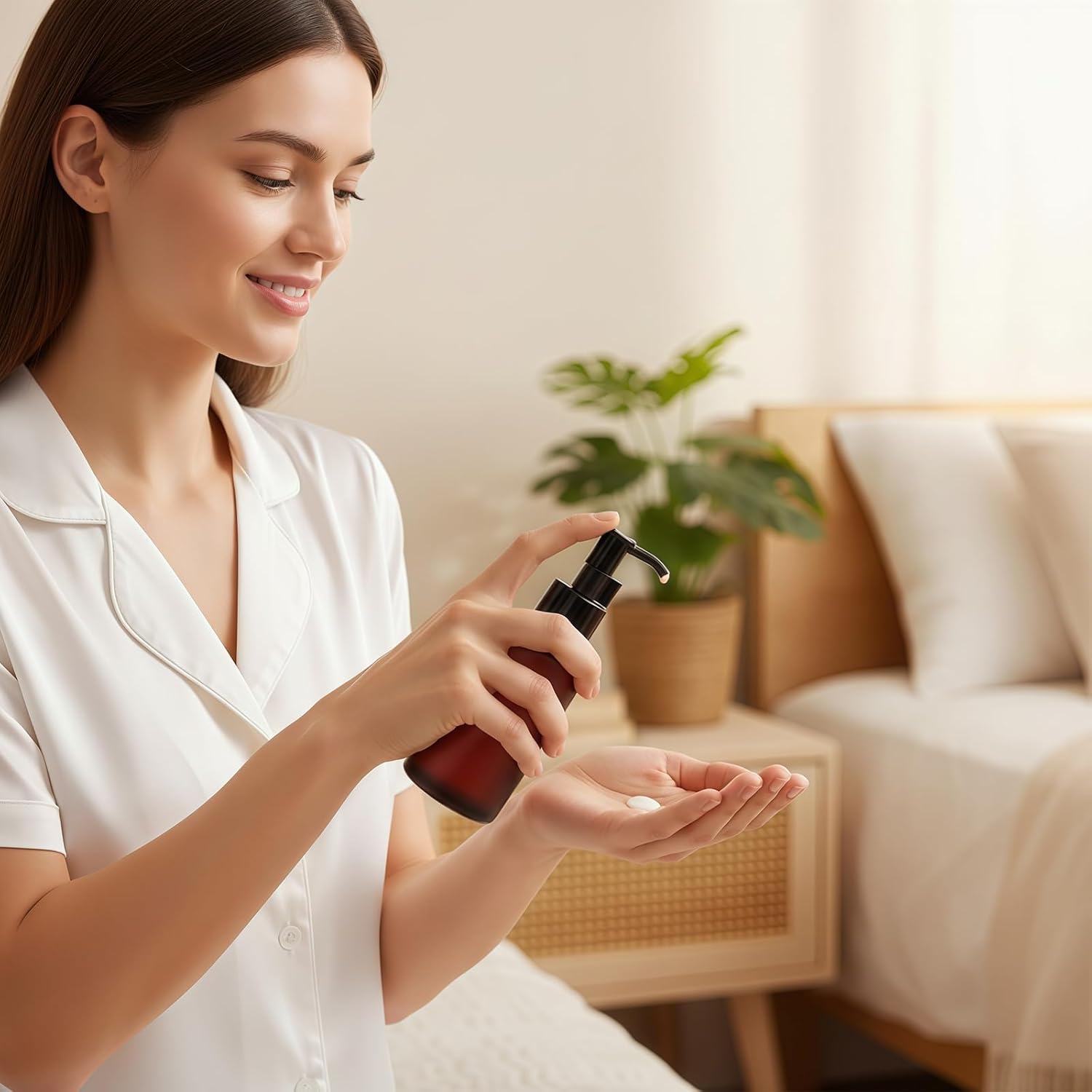 120ml/4oz Empty Wine Red Frosted Glass Lotion Pump Bottles with Black Pump Top Refillable Liquid Dispensers Jars Cosmetic Storage Container for Essential Oil Soap Shampoo - Image 5