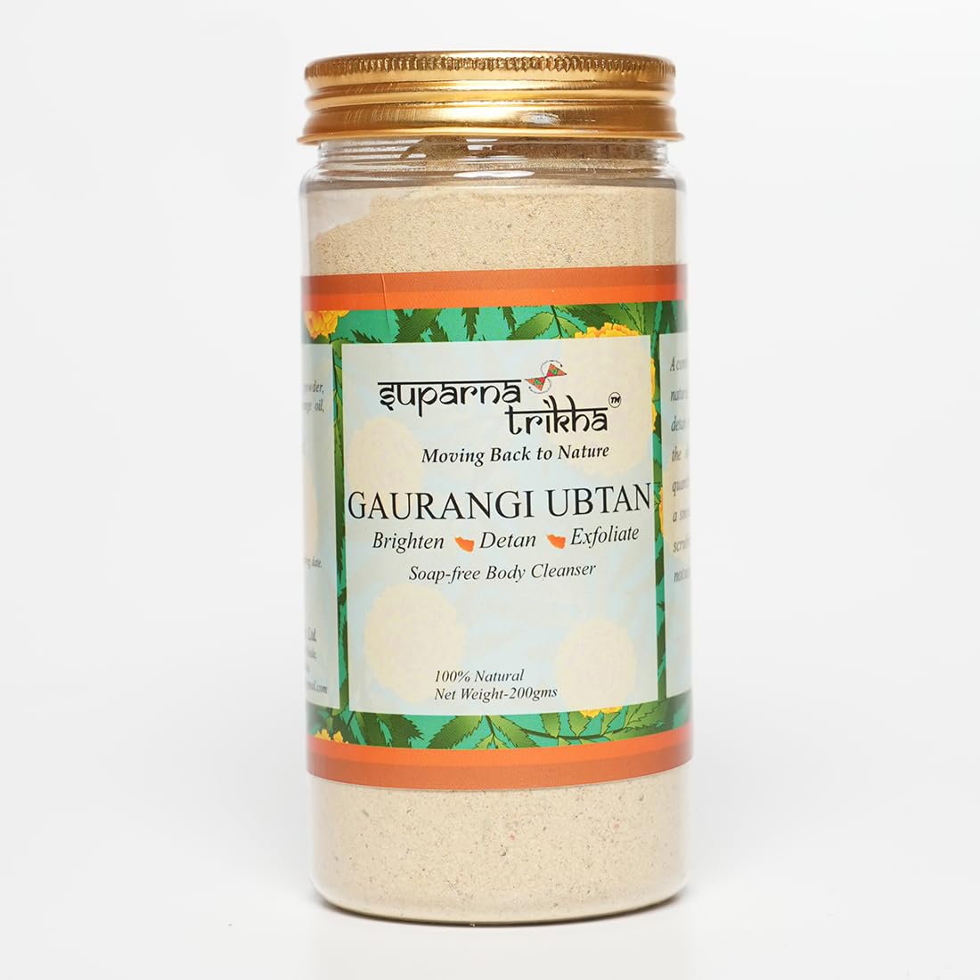 Suparna Trikha Gaurangi Ubtan | Ayurvedic De-Tan & Skin Brightening Body Polisher | With Orange & Lemon Peel, Neem, Marigold & Natural Clay | Herbal Ubtan for Glowing Skin | Soap-Free Exfoliator | 200g-image-24