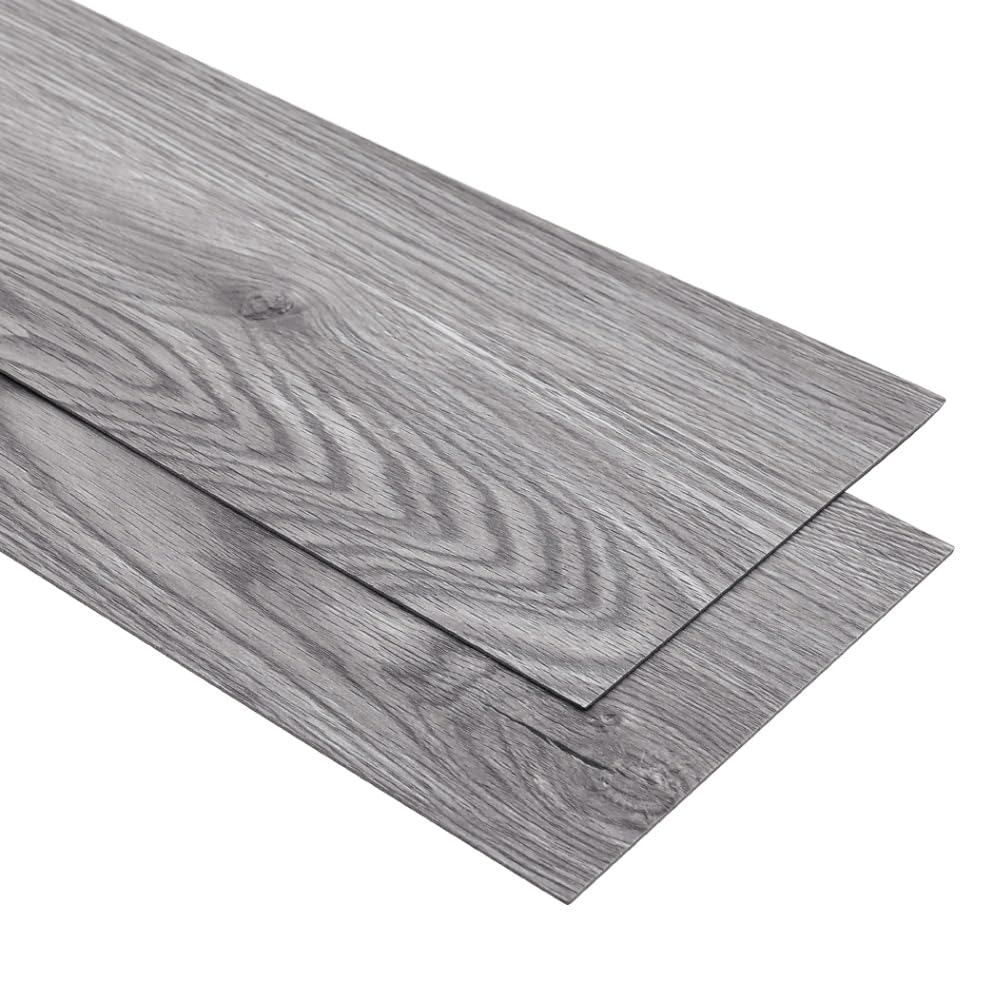 Warmiehomy 36 Pieces/5㎡ PVC Self-Adhesive Flooring Planks(Grey Oak)