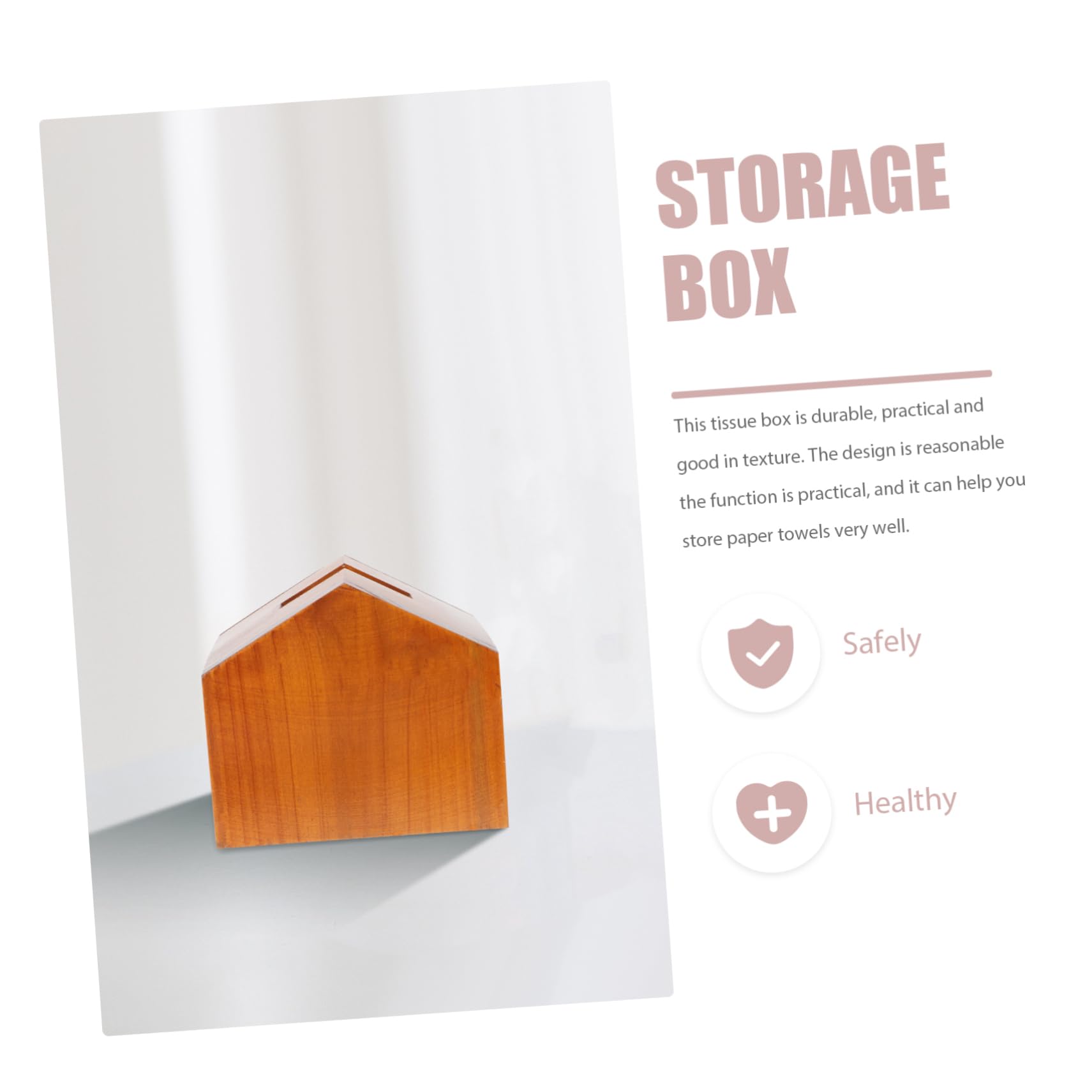 Alipis Vintage Desktop Tissue Holder Wooden Tissue Box Cover Napkin Dispenser for Office Home