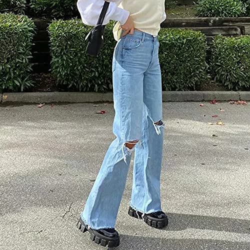 High Waisted Flare Jeans Women Skinny Ripped Bell Bottom Jeans Cowgirl Jeans High Waisted Bootcut Pants 7